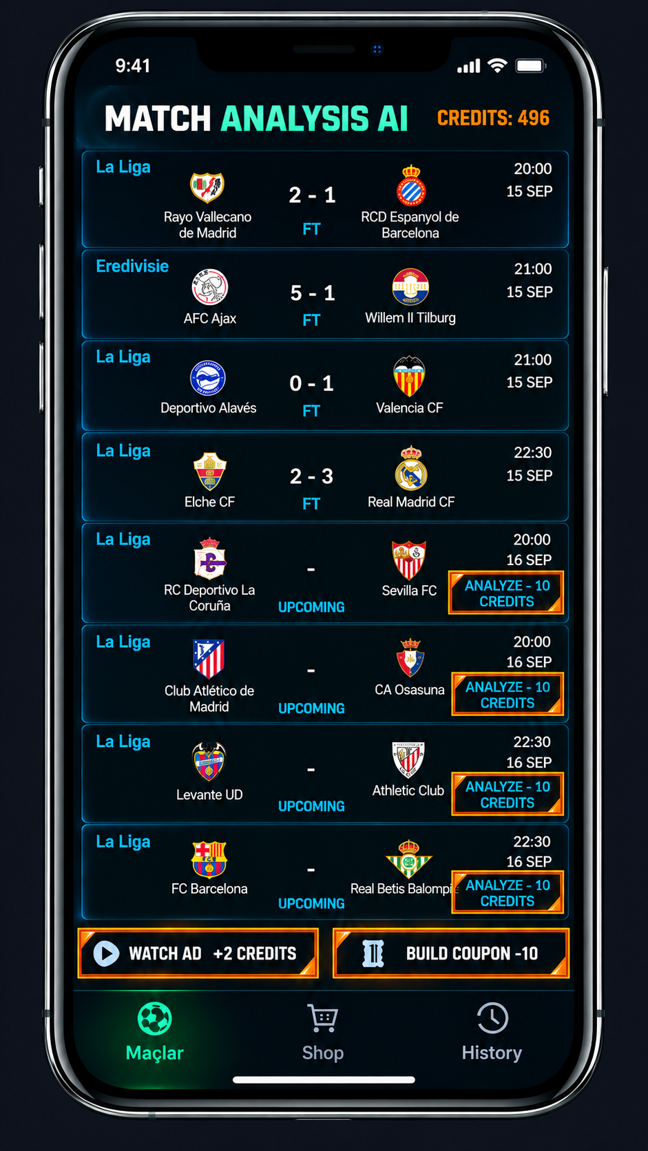 MATCH ANALYSIS AI Maçlar ve Analiz
